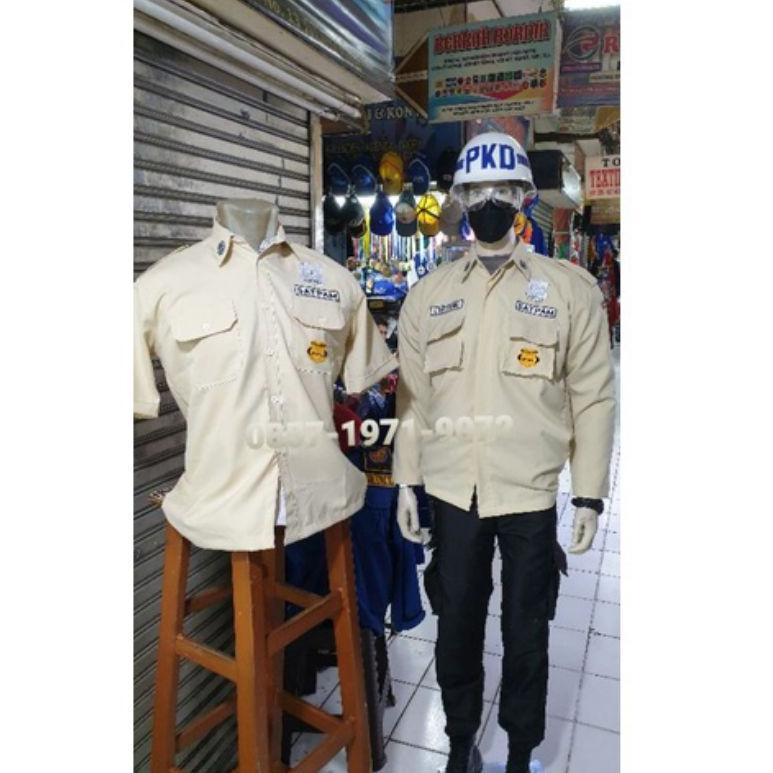 [KODE 85] SERAGAM SATPAM SECURITY PDL KREM WARNA CREAM BAJU SERAGAM SETELAN STELAN SCURITY BARU TERB