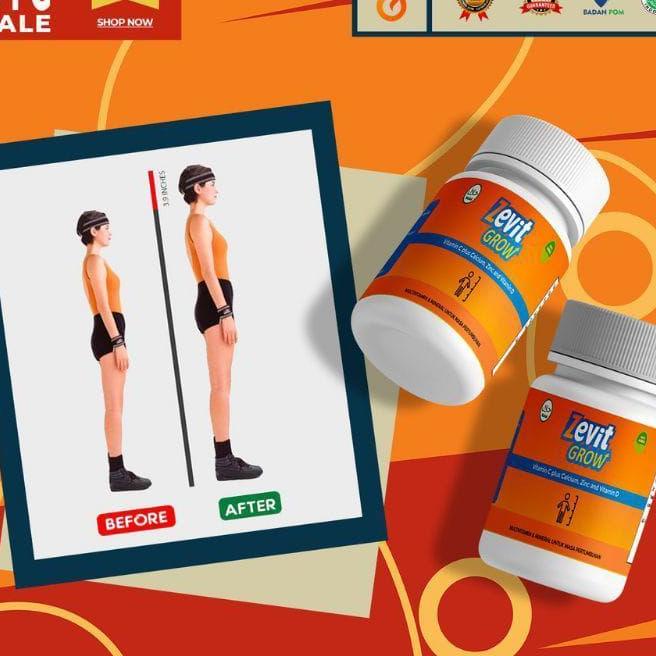 [Terlaris] Zevit Grow Inggi Badan Oroginal | Kapsul Dan Susu | Ambah Tinggi Badan Terbaik | Zinc Dan