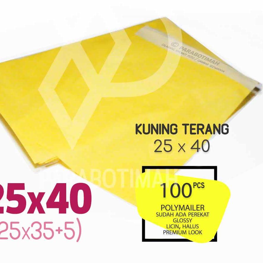 

Grosiran Murah Polymailer plastik packing 25 x 40 KUNING TERANG isi 100 lbr premium look double layer ready Bandung murah