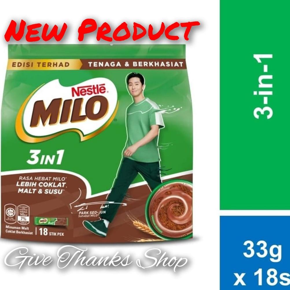 

HOT Milo 3 in 1 sachet Malaysia - 18 pack