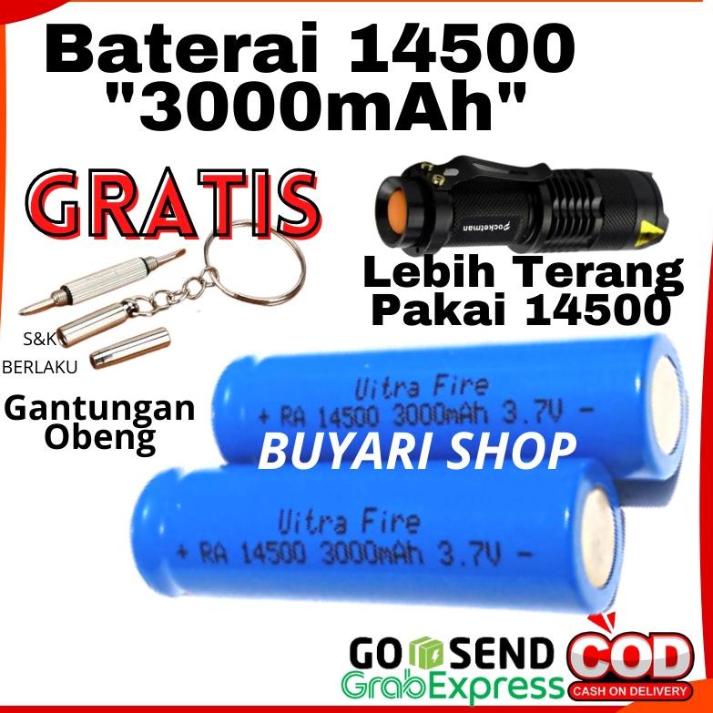 Ready Stok BATERAI AA 3.7 V Baterai AA 3000 Mah 3.7V RA 14500 Batre Cas AA BIRU BATERAI RECHARGEABLE