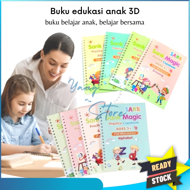 

[KODE HKVQ8] YGS -D214- Buku Edukasi Anak / Sank Magic 3D Buku Edukasi Anak Belajar Menulis Untuk TK Angka & Huruf