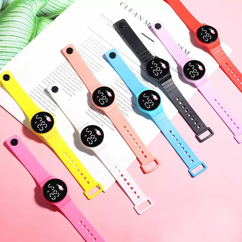 Jam Tangan Anak Pria Wanita Digital Led Rubber Kasual Terlaris Formal Keseharian