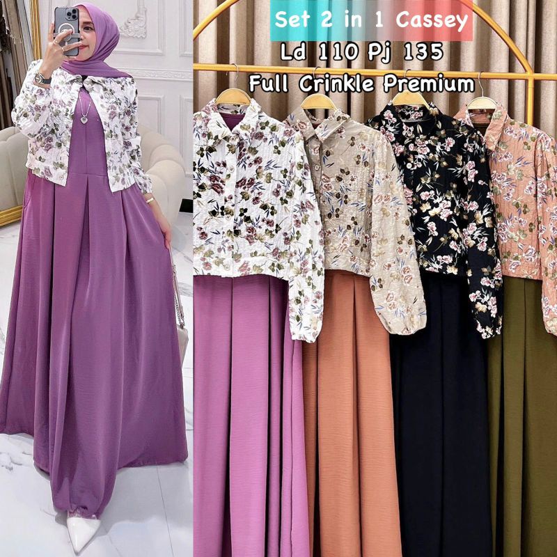 Cassey Set baju setelan wanita setelan maxy setelan gamis setelan muslimah setelan gamis maxi dress 