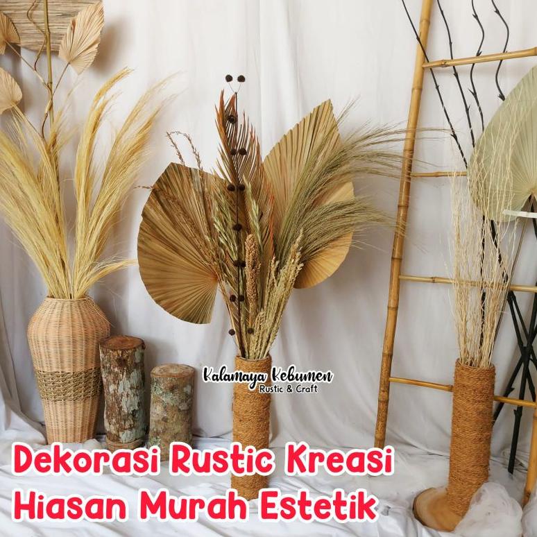 Paket Murah Dekorasi Kreasi 1 Pampas Palem Rustic Estetik Pothobooth Studio Pasang Sendiri Hiasan La