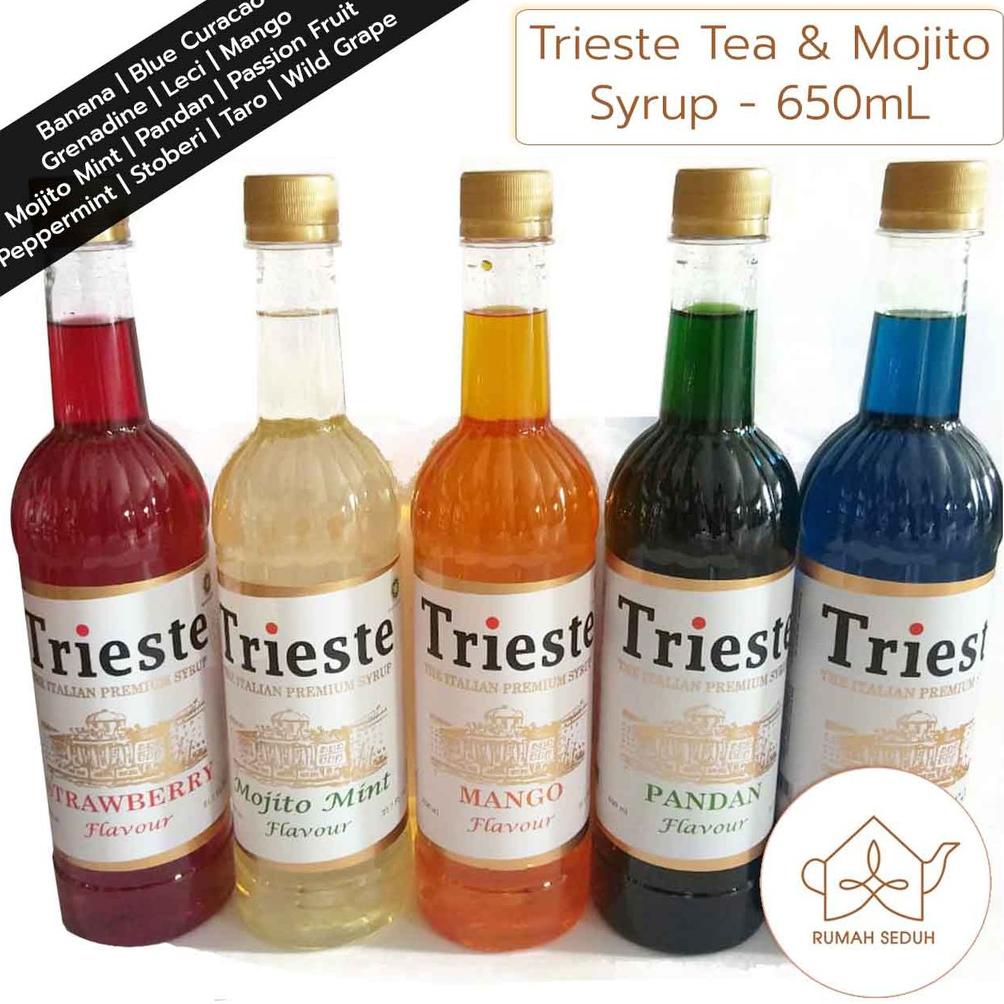 

Trieste Italian Syrup 650mL - Tea and Mojito Syrup- Banana, Blue Curacao, Lychee, Mango, Mint, dll Non COD