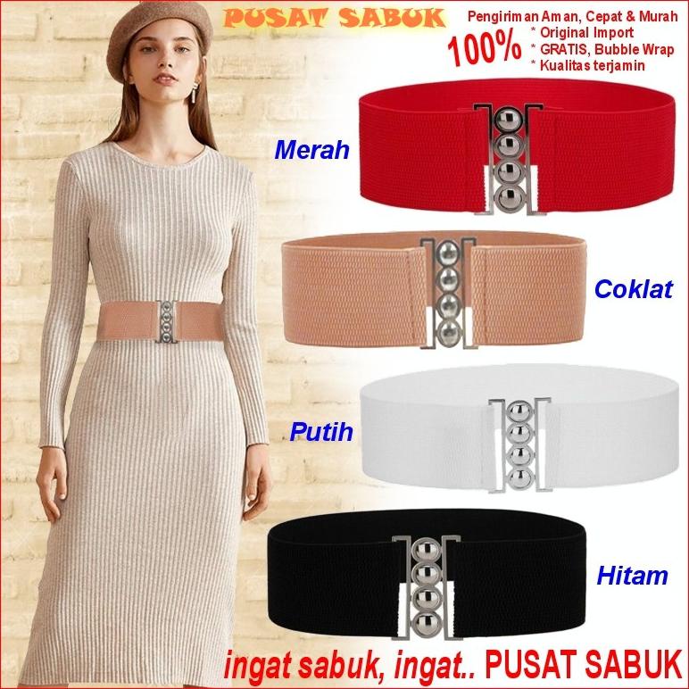 LARIS Belt Sabuk Wanita Pita Obi Karet Ikat Pinggang Fashion Gesper Cewek Korea Oby Besar Jumbo Big 
