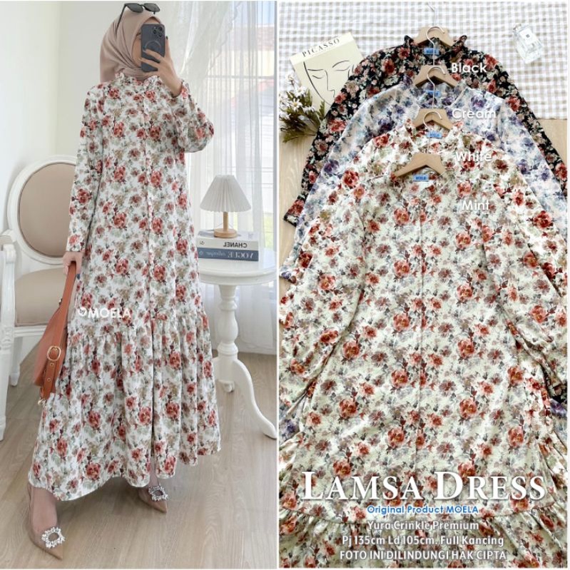 Gamis Dress Busui Motif Kombinasi Original by Moela [Lifta Miusi Fiuji Maira Belna Cesia Jiofa Liofa Faira Yosia Kiesa Mirosa Jinas Avila Sanum Tesaf Kuima Timna Buina Hijia]