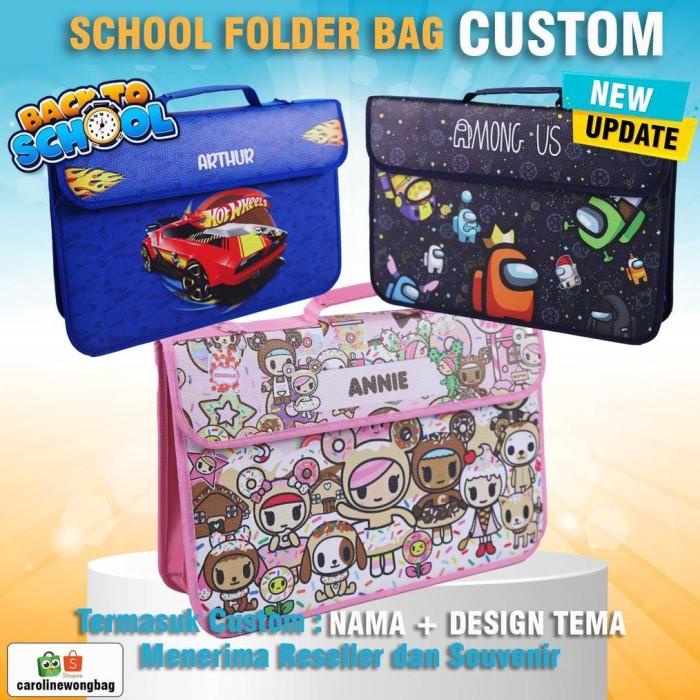 Terlaris Tas Folder Dokumen Anak (Po)Custom Nama School Folder Bag