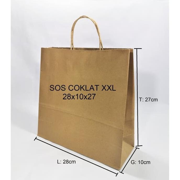 

Sale 7.7 (10 Pcs) Paperbag SOS XXL 28x10x27cm Coklat + Tali