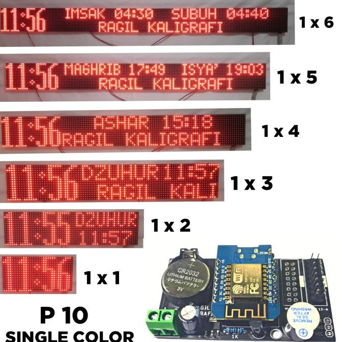 Kontroler JWS P10- Kontroler Jam Sholat Digital P10 RUNING TEKS