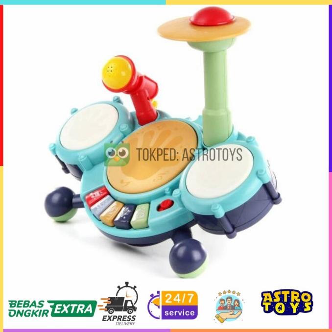 Hot Sale Mainan Edukasi Anak 1 Tahun Drum Musik Jazz Drum Perform Music Terlaris