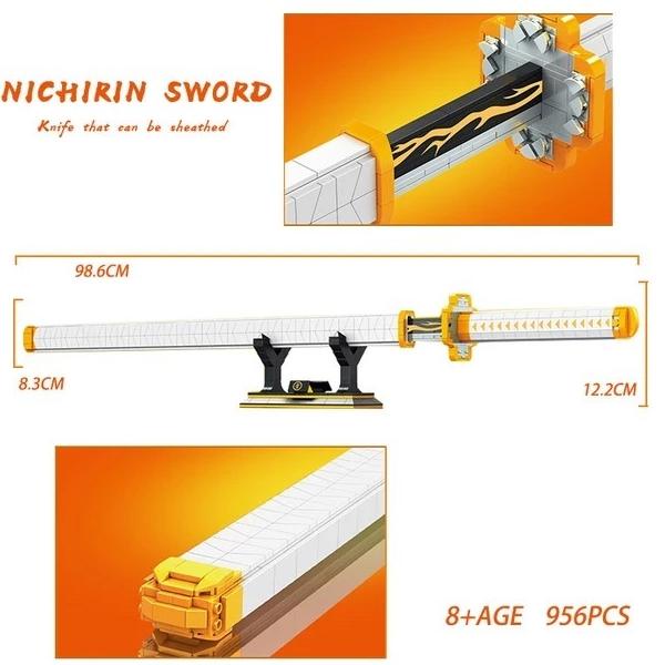 Must Have Lego Anime Kimetsu No Yaiba Agatsuma Zenitsu Nichirin Sword Figure Terlaris