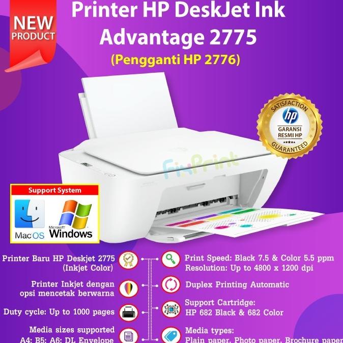 Printer Hp Deskjet 2776 Wifi All In One Print Scan Copy Wifi Bluetooth Doaibunda12