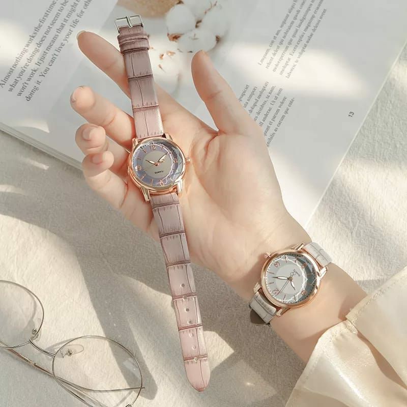 Jam Tangan Wanita Leather Kasual Formal Stylish Women Korean Style