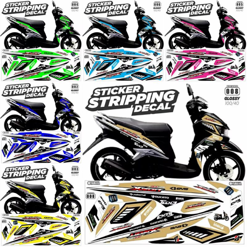 (Bisa COD) Lis polet variasi Xeon gt stiker Xeon 125 GT striping Thailand Thailook babylook Xeon GT 