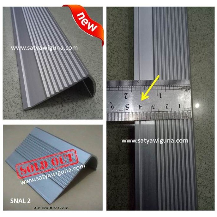 Hamp Stair Nosing Alumunium / Step Nosing Alumunium / Antislip / Snal 2