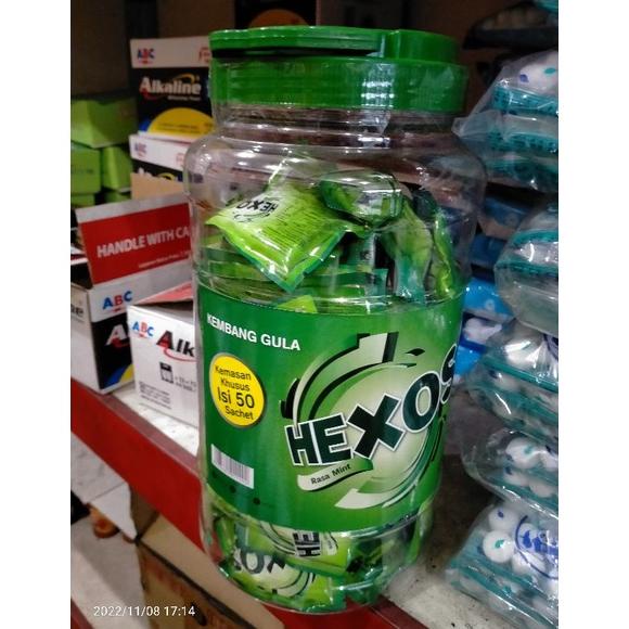 

Hexos toples permen isi 50sachet. Best Seller