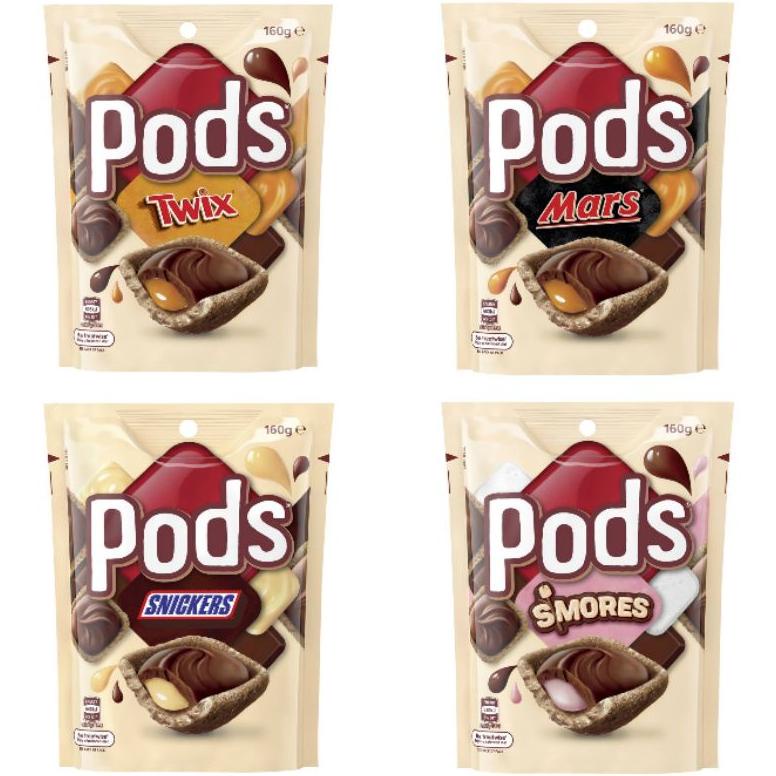 PODS Smores 160 gram/chocolate impor/Snack import/Snack Australia/Twix Pods/Pods Snickers/Pods Mars/coklat natal/hadiah natal/hampers natal/Coklat Halal/Snack Import Halal/Pods/Snack HALAL Best Seller