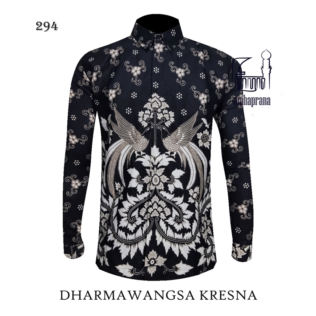 BATIK MAHAPRANA Motif Dharmawangsa Kresna Atasan Kemeja Batik Pria Lengan Panjang Full Furing MHP-294