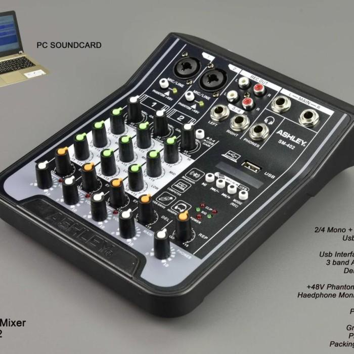 Terlaris Mixer Karaoke 4 Channel Audio Ashley Sm 402 Mixer Mini Original