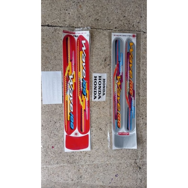 Original Impor Malaysia Honda SuprA Fit New Wave 100 biru merah silver NOS Striping Stiker FULL Set 