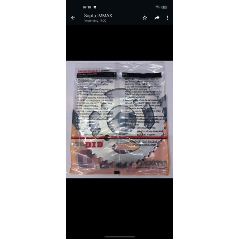 Original DID Racing Honda Sonic 150 GTR Verza Megapro New Mono Cbr CB150 Gear Belakang 428 42T Gir P