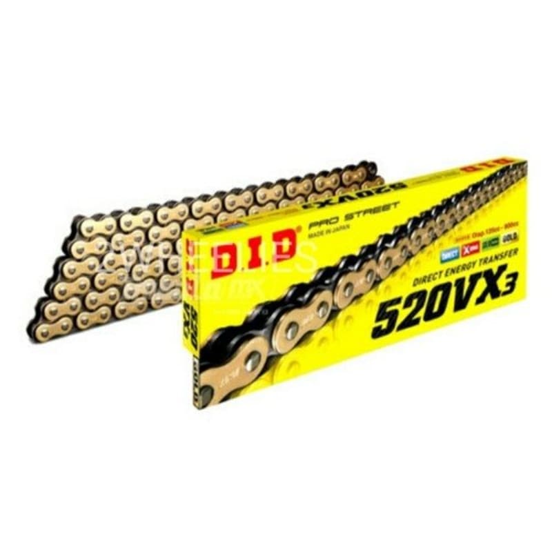 Rantai DID Japan Xring X-Ring 520VX3 520 VX3 VX 120L 120 L Gold Racing Chain 520 VF No RK Xso gb520X
