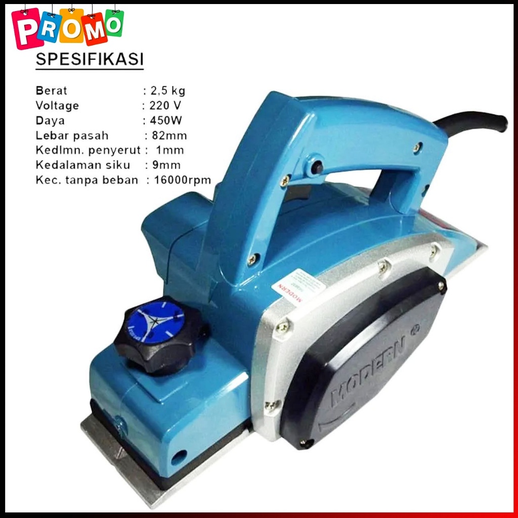 Mesin Serut Kayu Listrik MODERN M2900 Electric Planer 82mm Kemampuan Presisi untuk Pekerjaan Serut K