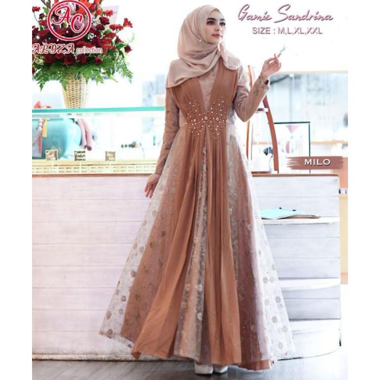 Terlaris Gamis Modern Brokat Tulle Citri Muslimah / Kebaya Muslim / Gamis Lebaran / Gamis Pesta / Ga