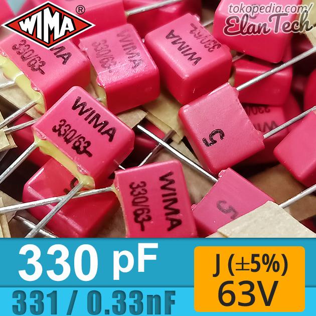 Wima 330pF / 331 / 0.33nF J 63V Capacitor Kapasitor Elan73c Berkualitas
