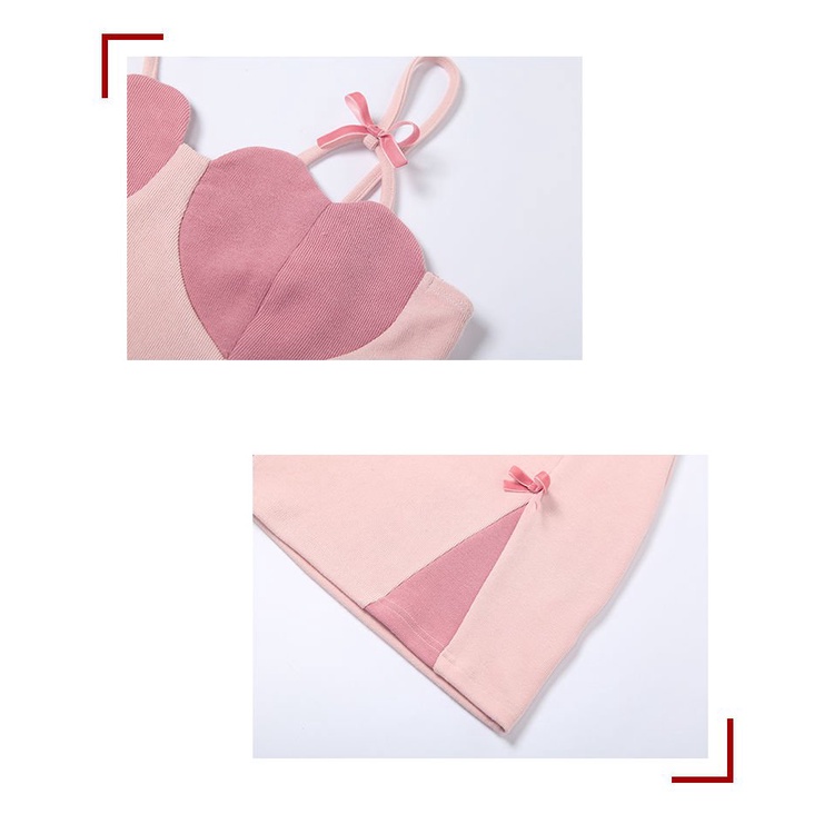 [✅BISA COD] #Sisjuly# Gaun wanita / gaun halter halter halter merah muda yang lucu dan lucu / gaun h