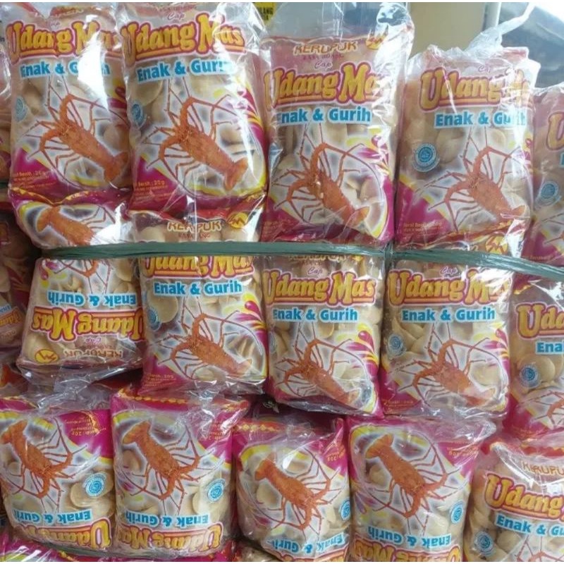 

Snack Kerupuk Cap Udang Mas SIAP MAKAN 1 Renceng isi 10 Bungkus 20gr Krupuk Enak