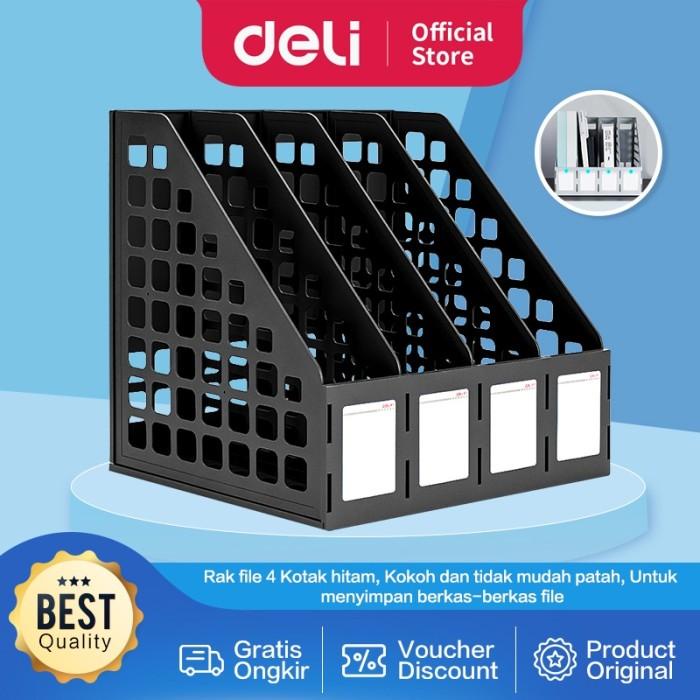 

Terlaris Deli File Tray / Rak Box File Bahan Plastik Dua Warna 3/4 Sekat 78990