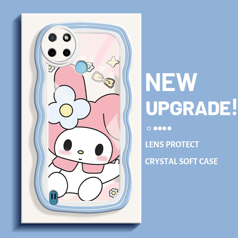 Casing Ponsel untuk Realme C21 C21Y C25Y C15 Case kartun pola HP tutup pelindung wadah Telepon anti 