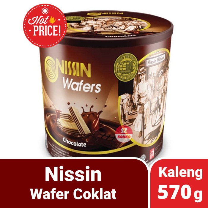 

NISSIN Wafer Coklat 570 gr - Kaleng Bulat Wafers Chocolate 570g