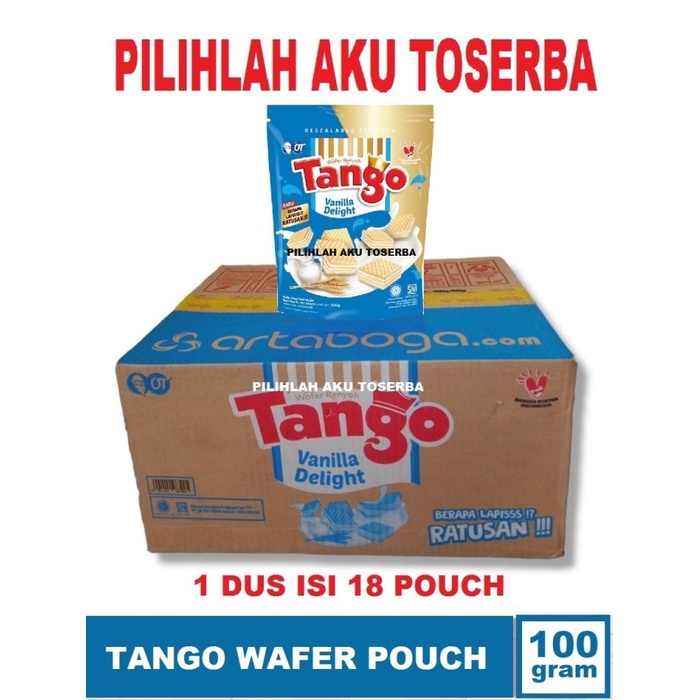 

WAFER TANGO POUCH VANILLA 100 gr - ( HARGA 1 DUS ISI 18 POUCH )