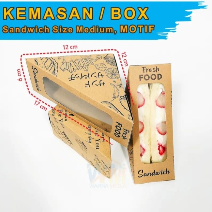 sandwich box fruit sando/kemasan/sandwich segitiga/box sandwich