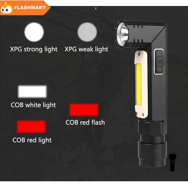 FLASHMART Senter LED Rotatable Head Magnetic Tail XPG+COB 10000 Lumens - 3189A