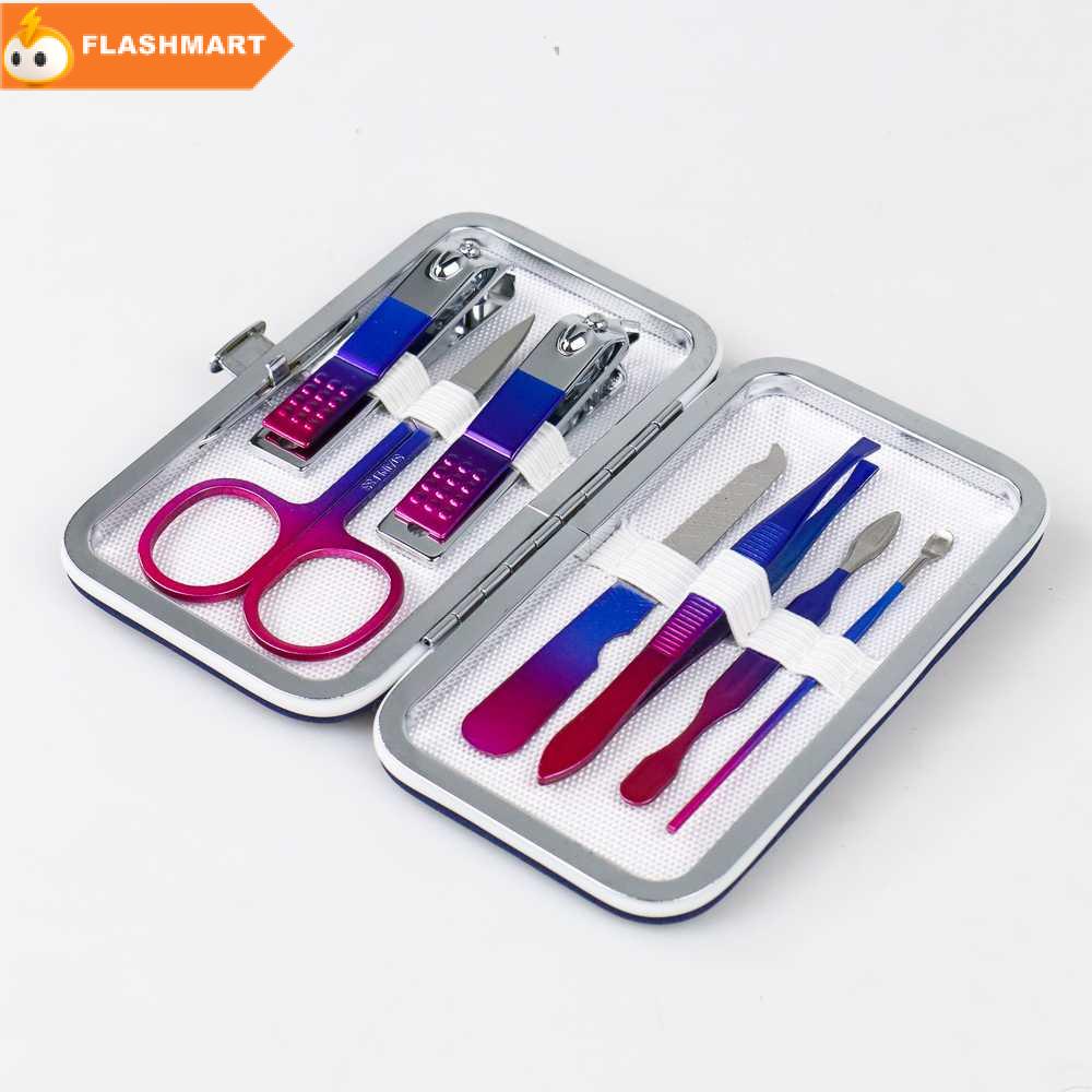 FLASHMART Nail Art Set Gunting Kuku Manicure Pedicure 7 PCS - 7023D