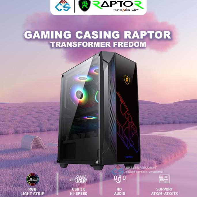 Casing Gaming Power Up Raptor Transformers Freedom Black - Case Gaming