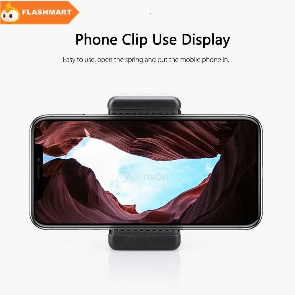 FLASHMART Vamson Clip Clamp Mount 360 Rotary + Smartphone Holder for GoPro - VP512