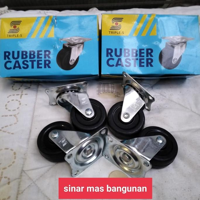 Buruan serbu] Roda Caster 2 inch set ,1 dos isi 4 roda,rubber caster,roda lemari