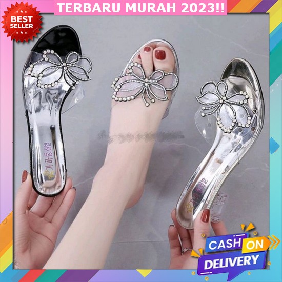 Sendal Sandal Sandals Sepatu Cewek Perempuan Rumah Santai Outdoor Indoor Kondangan Hangout Selop Kar