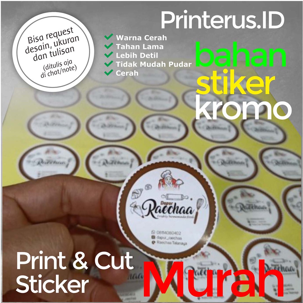 

sticker cuting kromo A3+ label makanan bisa Bayar COD