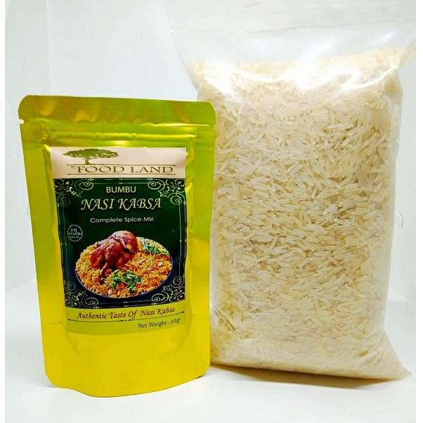 

PAKET NASI KABSA ( BERAS BASMATI 1 KG + FOODLAND BUMBU INSTANT KABSA 1 ) Best Seller