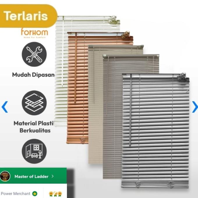 Tirai Gorden PVC gulung Indoor Outdoor -Krey Venetian Blind 60 x180
