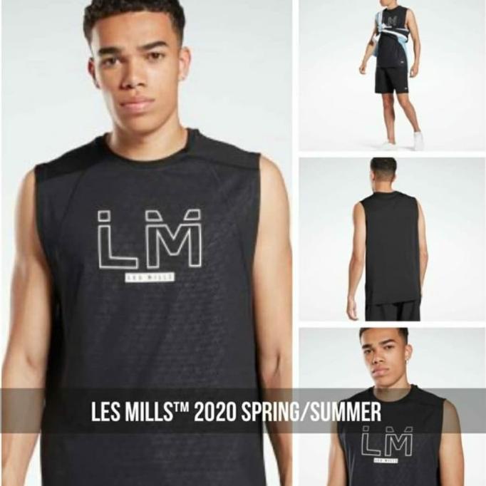 Re*bok Lesmills Logo Baju TankTop Pria Man Cowok Original Les Mills LM