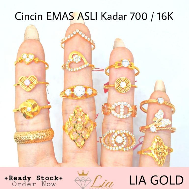 NTA249 Cincin EMAS ASLI Kadar 700 / 16K ( TOKO MAS LIA GOLD BEKASI )  GC61 **