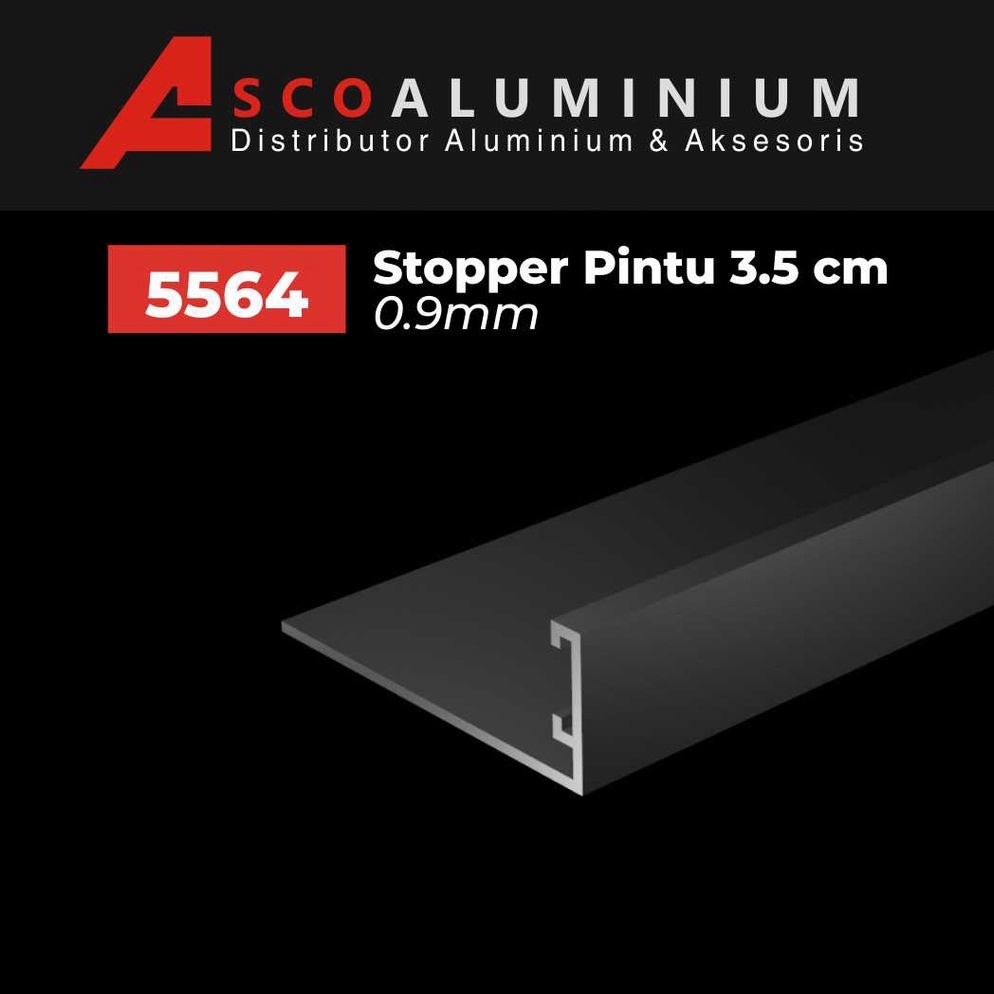 Terkini Aluminium Stopper Pintu 3.5cm Profile 5564 Swing Door WQA
